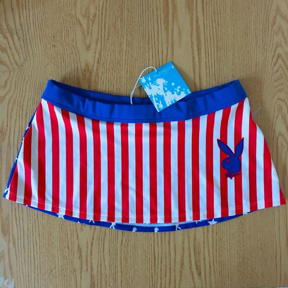 PLAYBOY Other - New Sexy Vintage Playboy Patriotic American Flag SwimSkirt Cover-Up Size Large